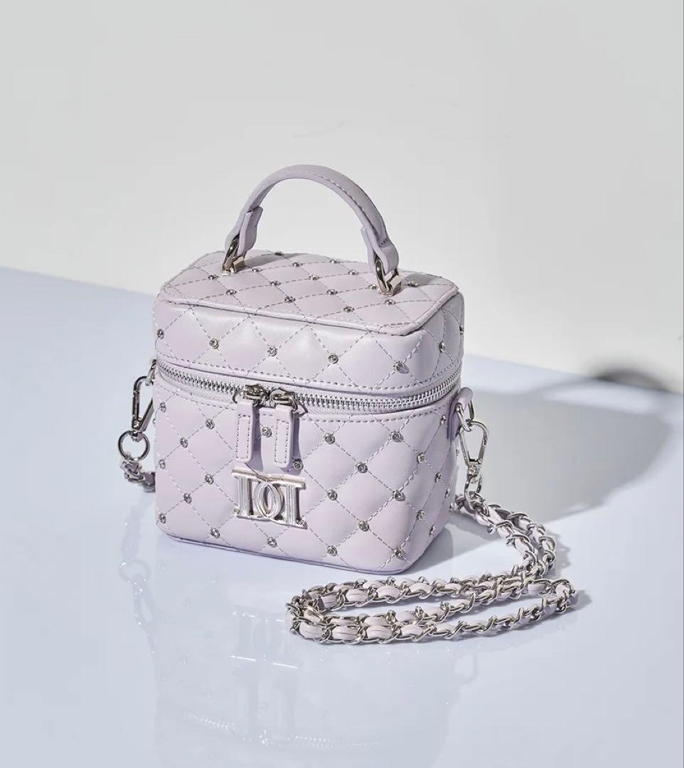 Darich ダーリッチ キルティングビジュースクエアミニバッグ パープル