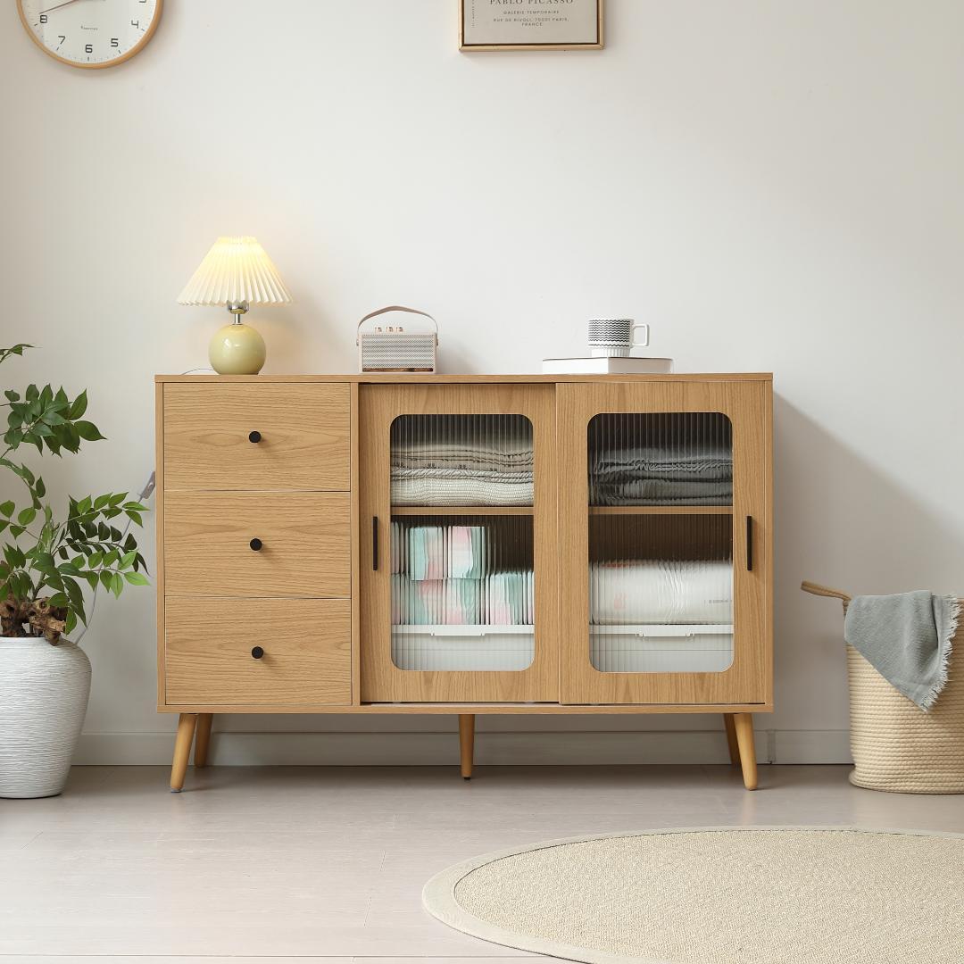 数量限定！キャビネット サイドボード整理タンス 北欧 おしゃれ　NATURAL