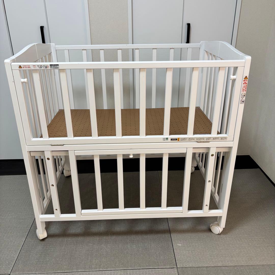 送料込み！KATOJI ベビーミニベッド ホワイト　折りたたみ　 たのメル便