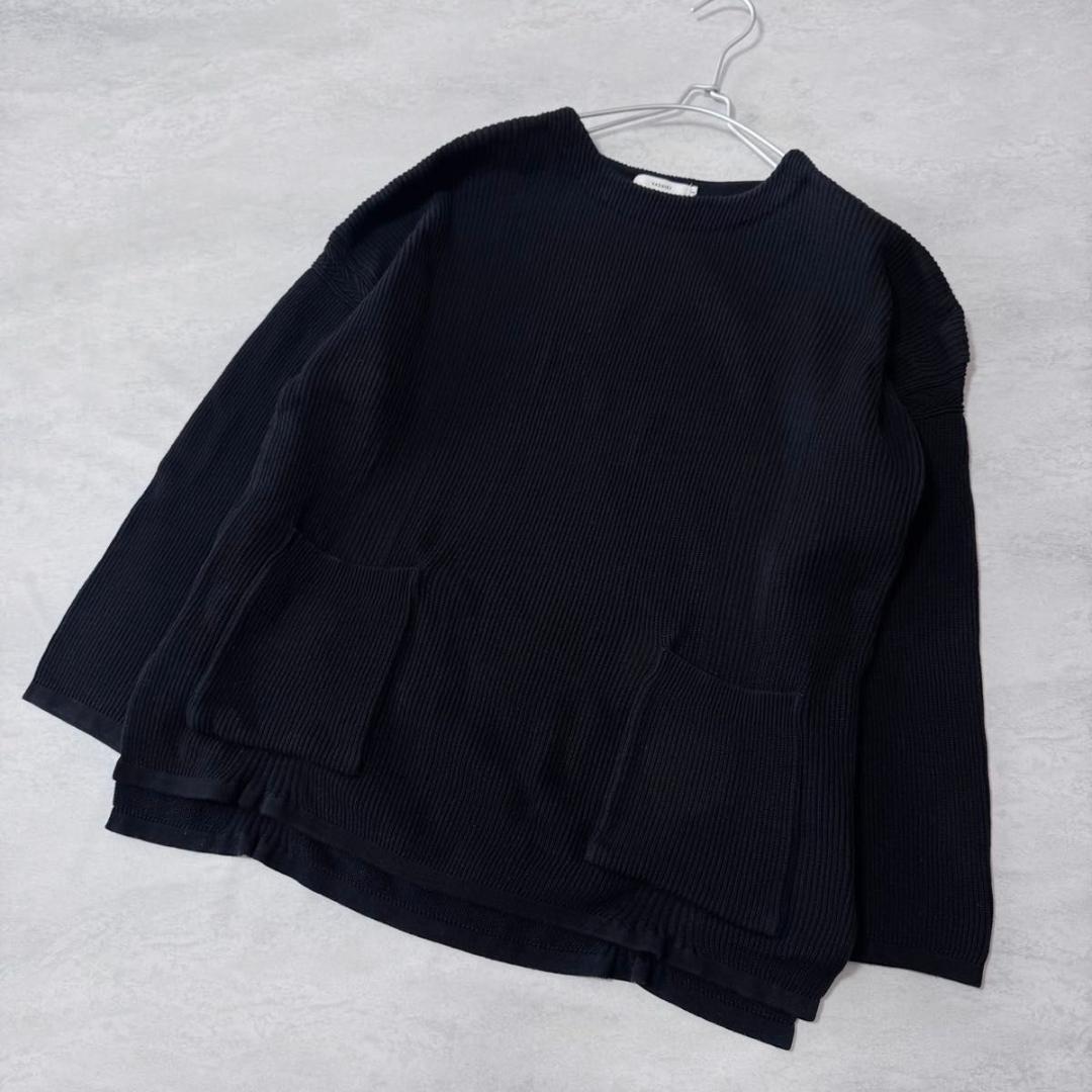 YASHIKI ヤシキ ポケット付き ニット 長袖 ブラック系 1サイズ