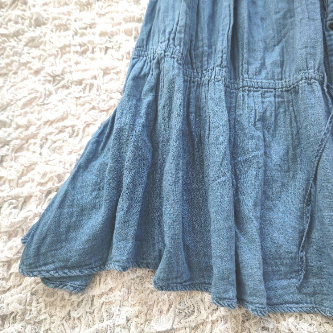 KAPITAL　インディゴ　異素材切替ギャザー　七分袖　シャツ羽織り　1