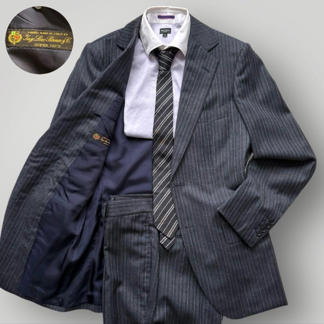 美品 TOMORROW LAND ロロピアーナ セットアップ スーツ チャコール