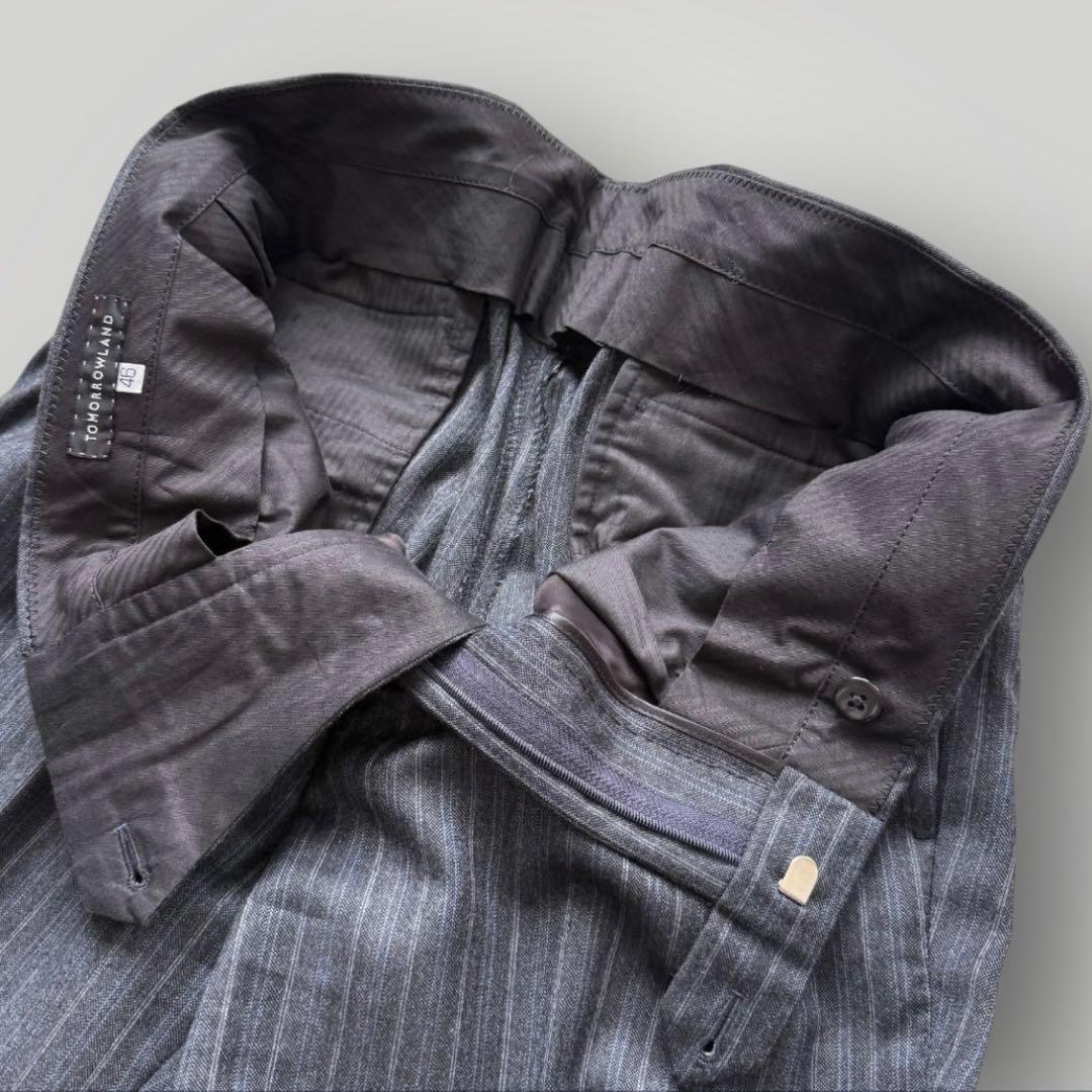 美品 TOMORROW LAND ロロピアーナ セットアップ スーツ チャコール