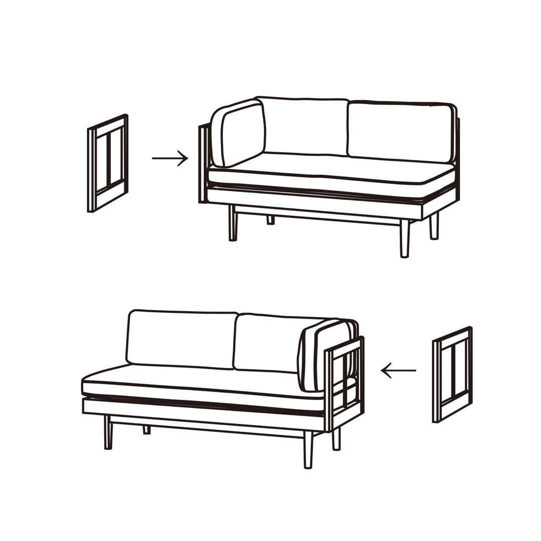 美品　unico SWELLA(スウェラ)　ベンチアーム　本体＋カバー2種類付き