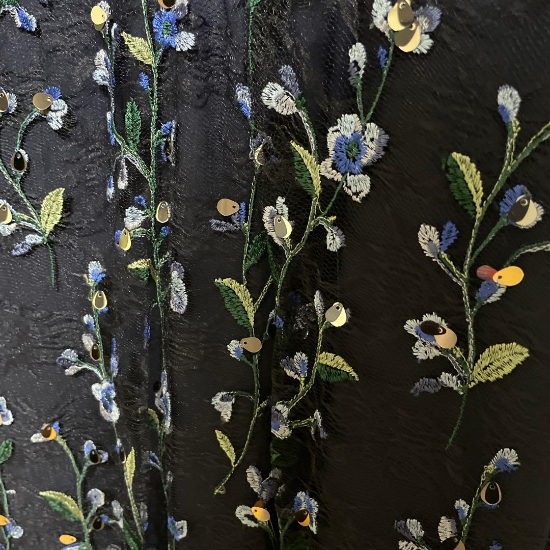 Diagram刺繍入りネイビーパーティードレス