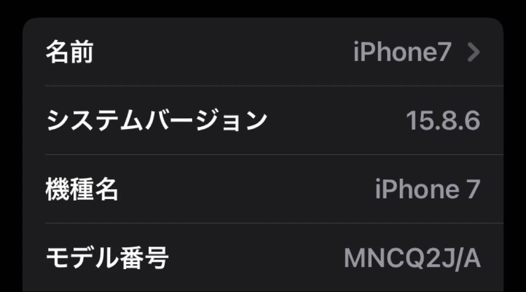 Apple iPhone 7 ブラック 本体 256GB バッテリー92%