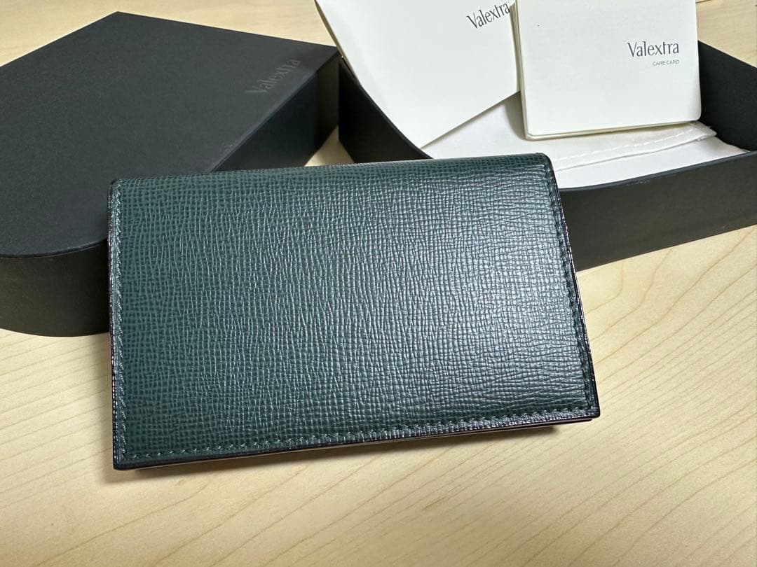 【美品】Valextra ヴァレクストラ 名刺入れ カードケース ダークグリーン