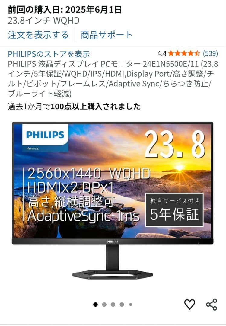 Philips 24E1N5500E モニター 本体