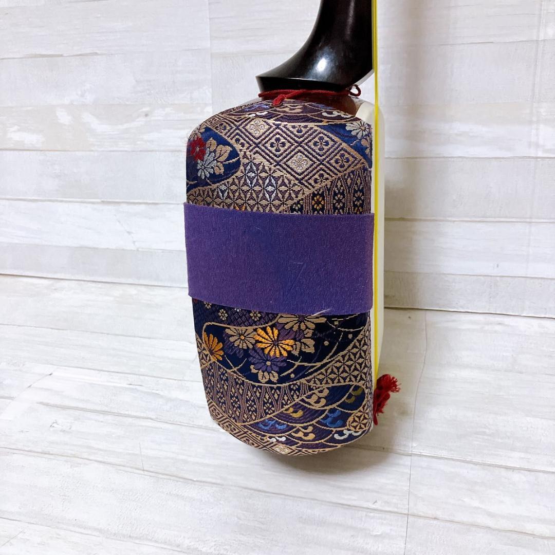 三味線 地唄 中棹 紅木 和楽器 ハードケース付き 三つ折 民謡 皮破れなし