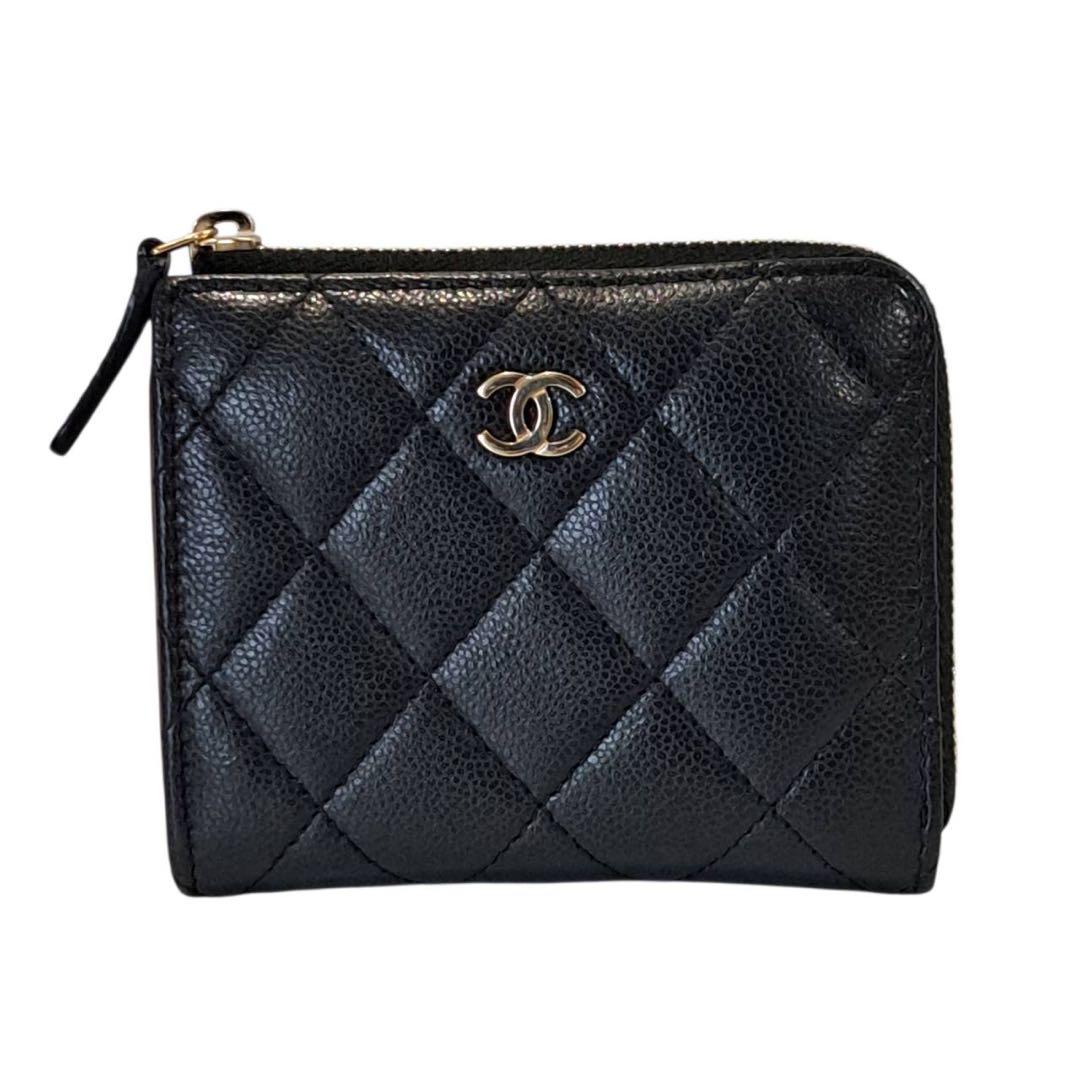 CHANEL マトラッセキャビアスキン　L字ファスナー　財布　AP3999