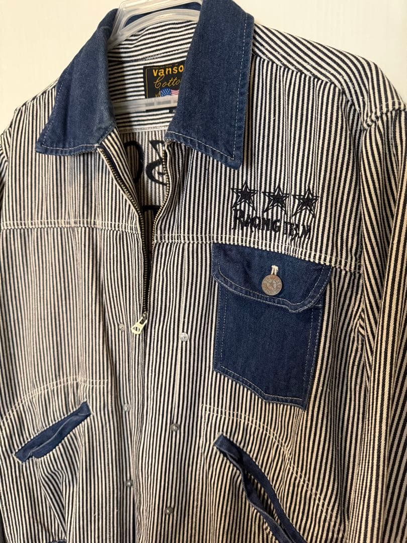 VANSON バンソン　ヒッコリー　ツナギ　メンズ　XL 美品