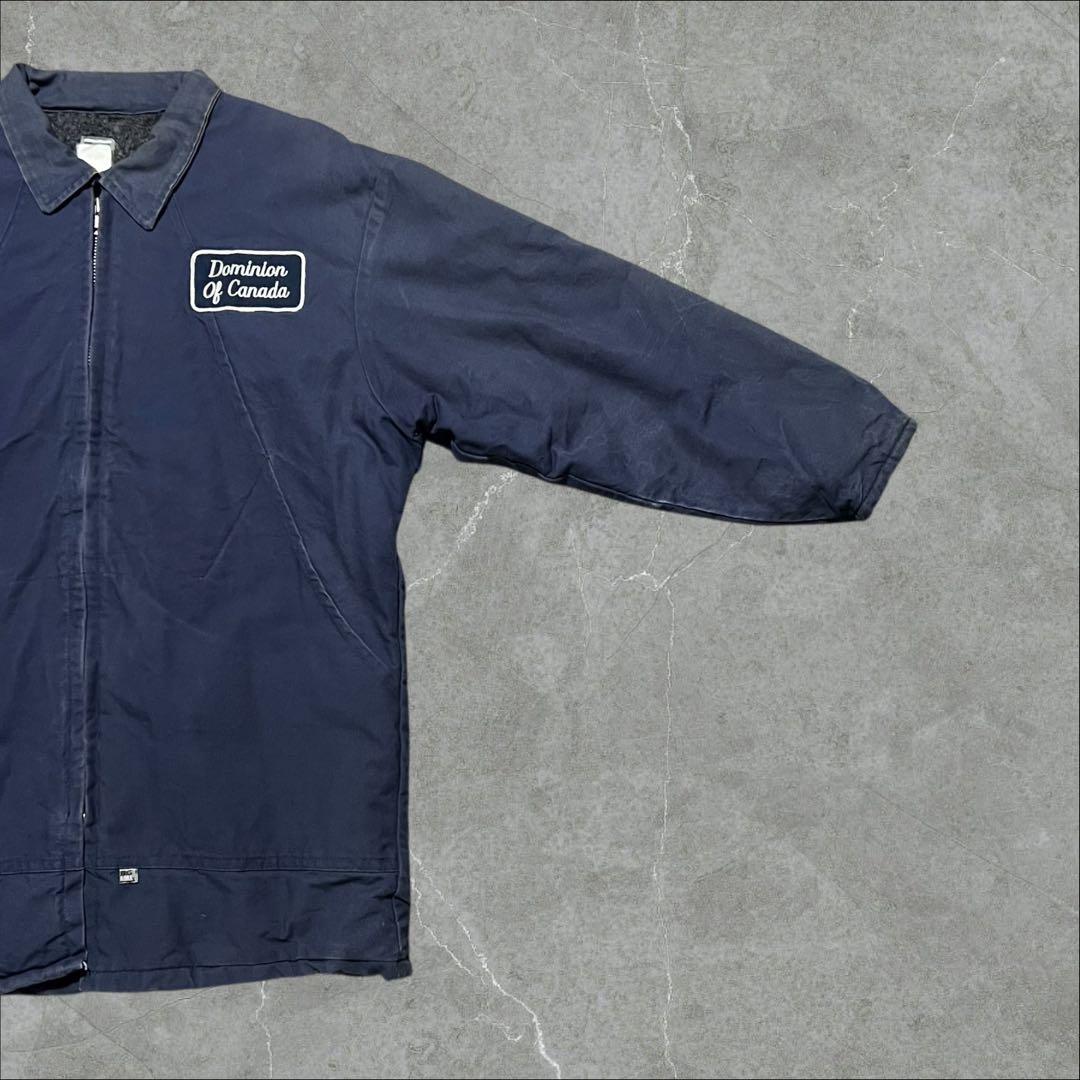 BIG BILL80s90s前半カナダ製ロングワークコートネイビー古着2XL相当
