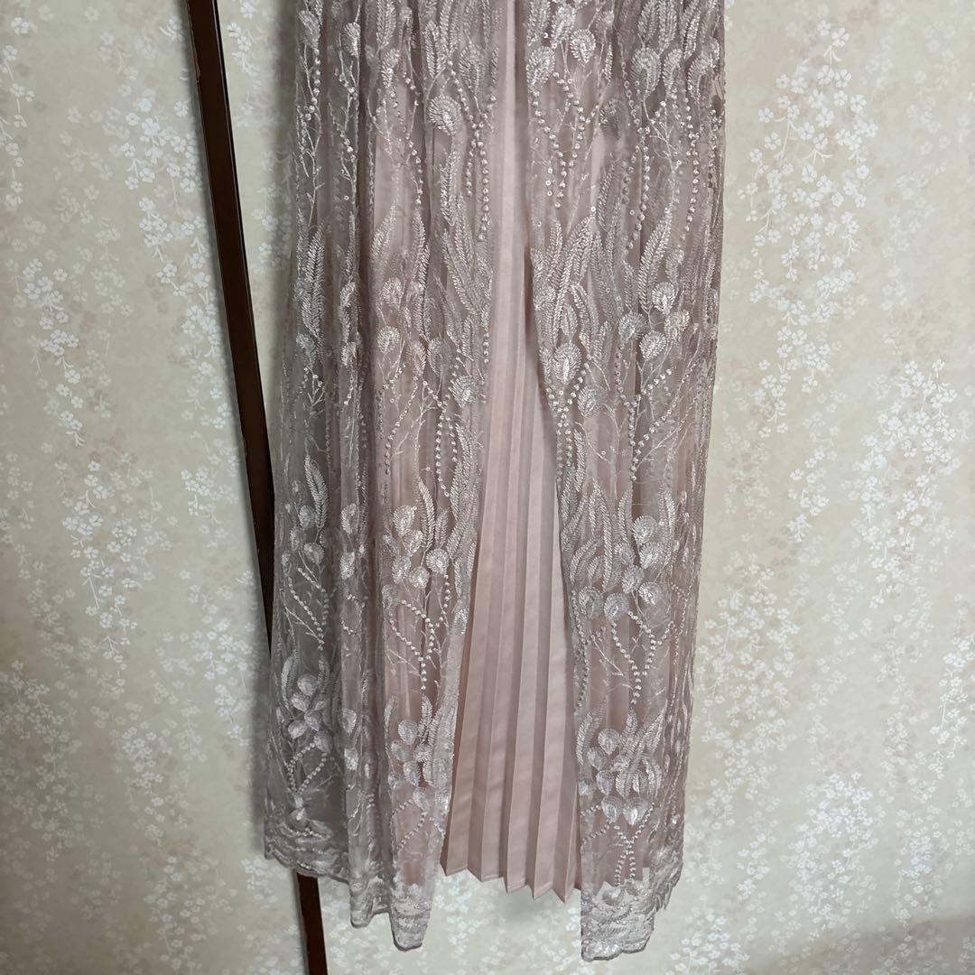 みさとページ リリーブラウン レイヤードシャイニーグラスドレス