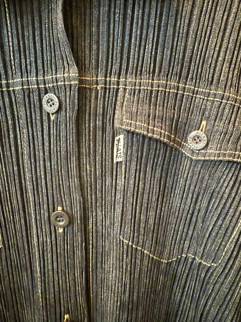 R*y様 PLEATS PLEASE イッセイミヤケ デニム転写 ジャケット 美