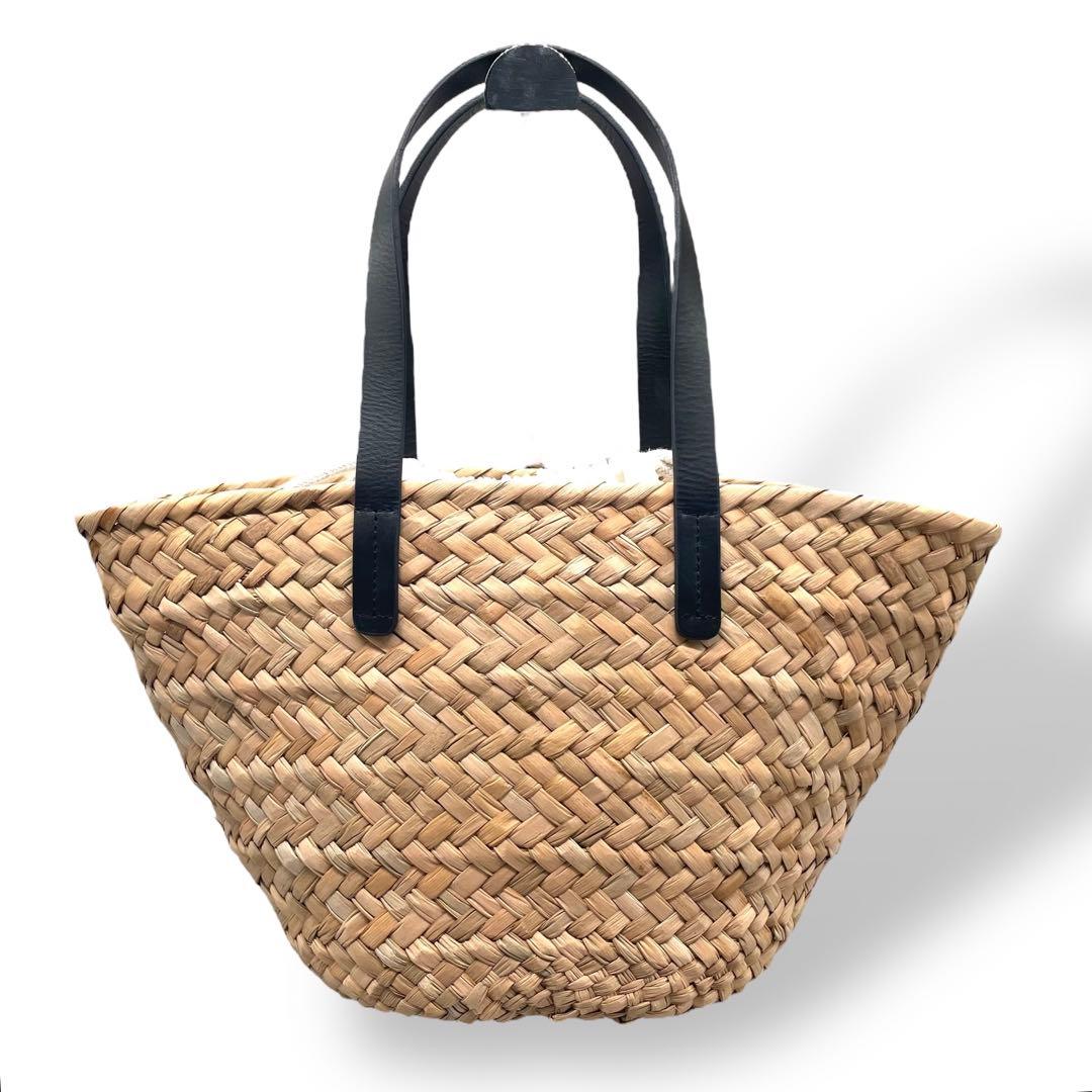 美品 agnes b. アニエスベー☆ロゴ刺繍 かごバッグ トート