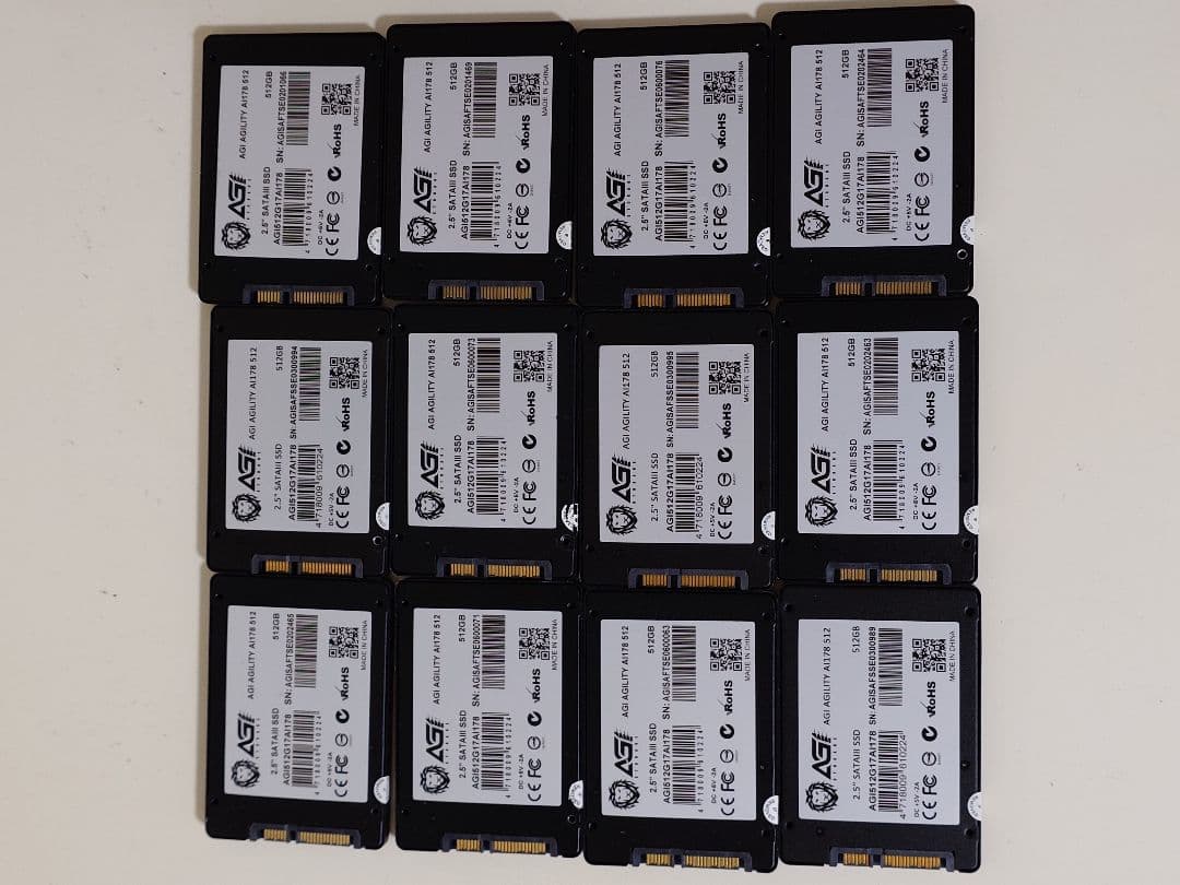 12個AGI 512GB SATA III SSD