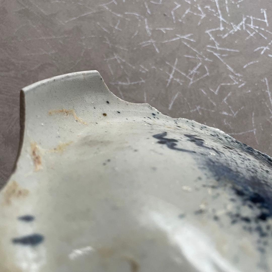 【研修中】初期伊万里吹墨千鳥皿陶片 天狗谷窯