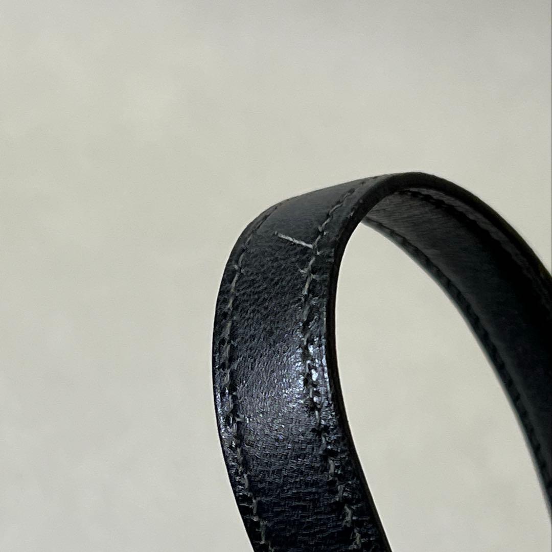 HERMES エルメス レザーショルダーストラップ 黒 金具 仏製
