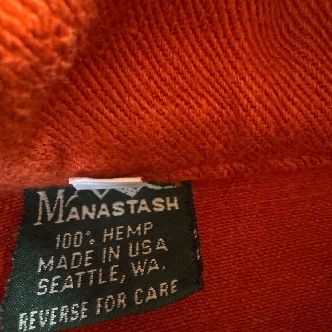 MANASTASH ハーフジップトレーナー Mサイズ　麻　アメリカ製　90s
