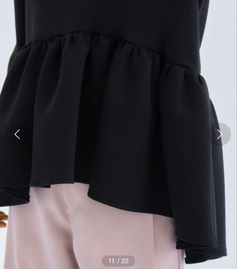 Tsuru by Mariko Oikawa Kirillペプラムトップス 黒