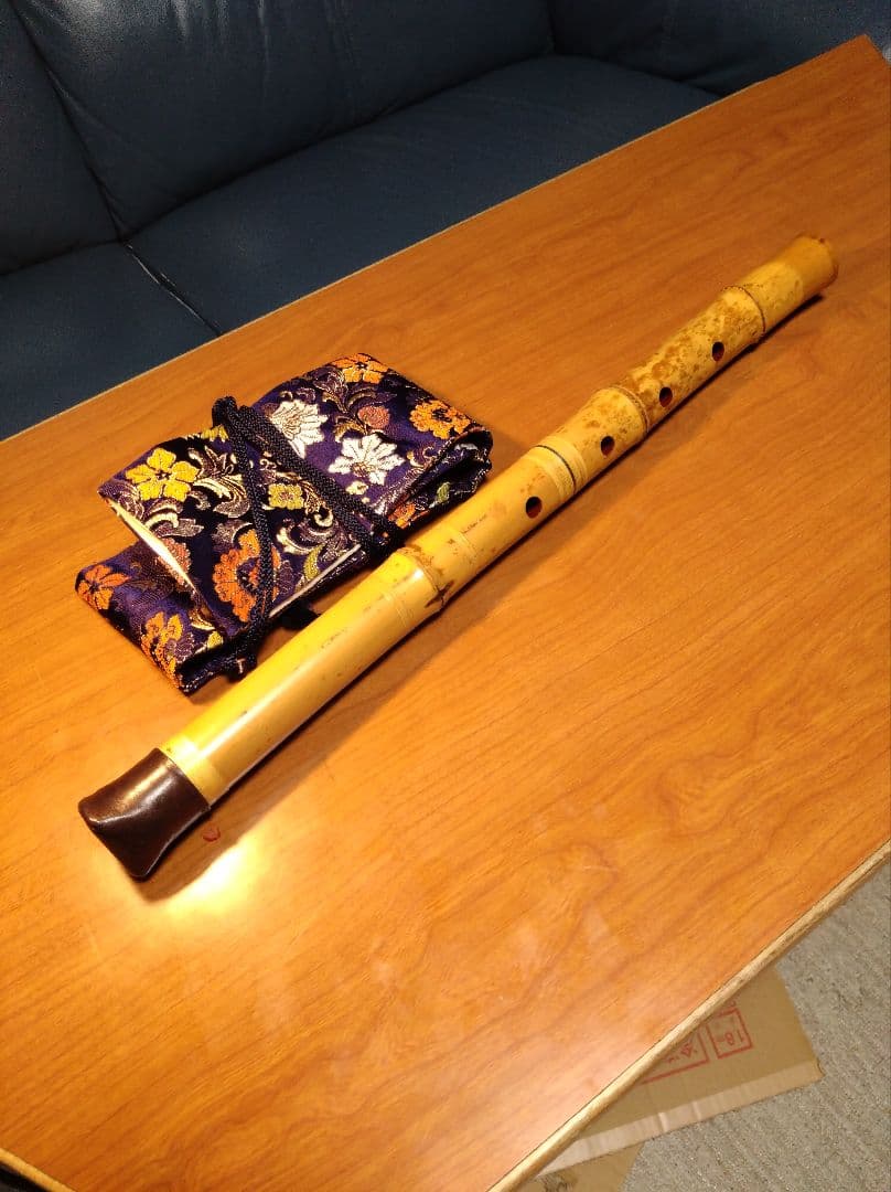 都山流尺八一尺八寸管　萌山銘　歌口金