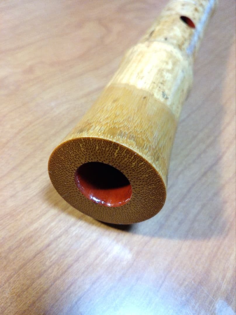 都山流尺八一尺八寸管　萌山銘　歌口金