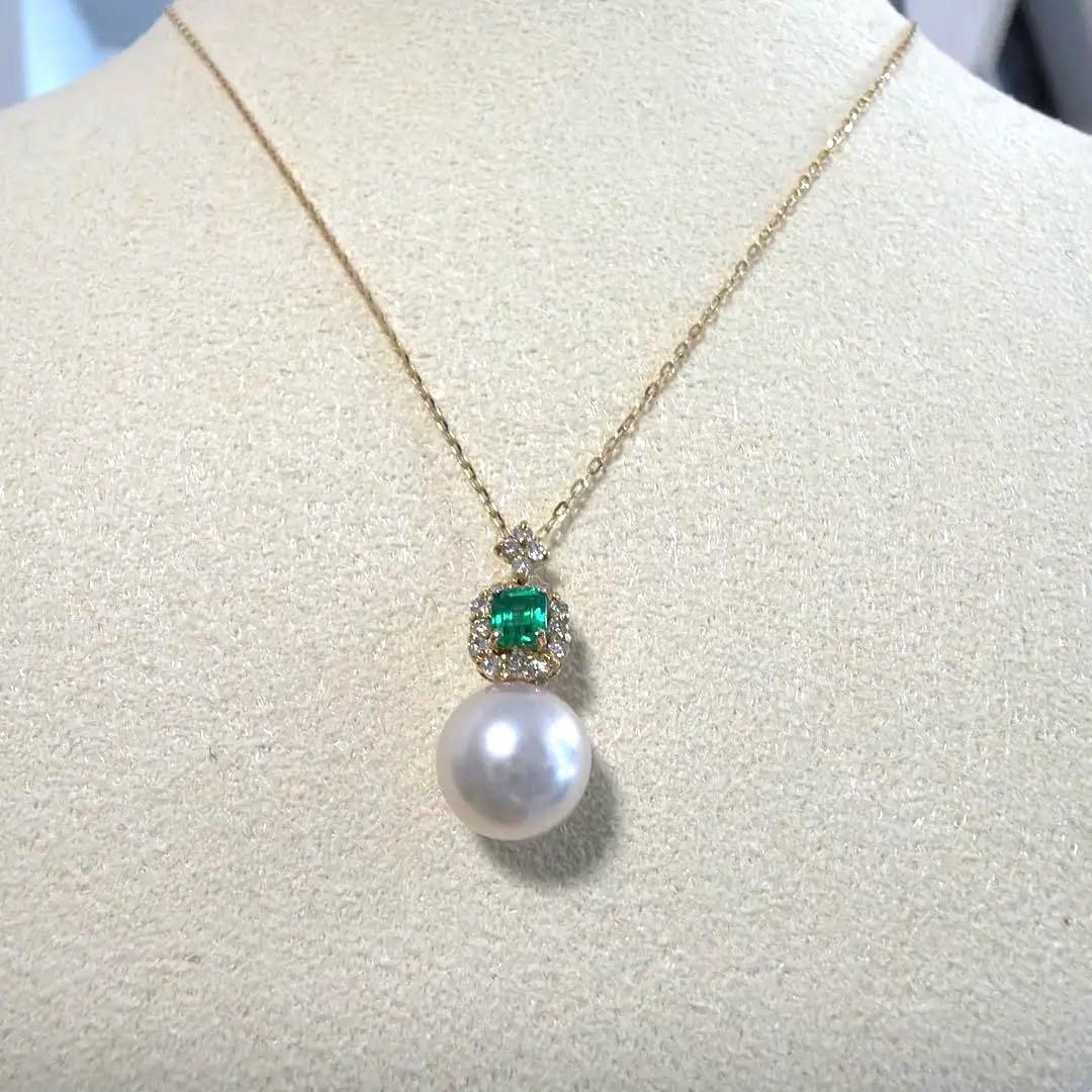 a*!様 エメラルド　花珠　あこや　真珠　パール　ダイヤ　k18 鑑別書付　18