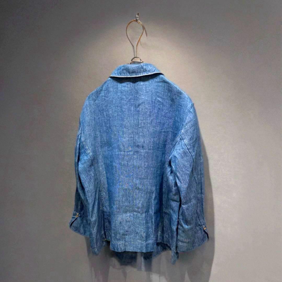 ⿻ 新品未使用 ⿻ 45R ベルギーリネンデニムジャケット SIZE2