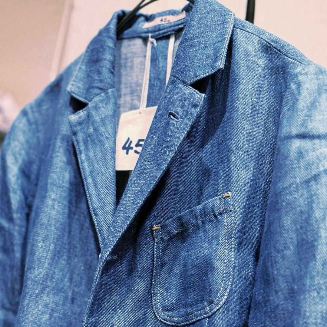 ⿻ 新品未使用 ⿻ 45R ベルギーリネンデニムジャケット SIZE2