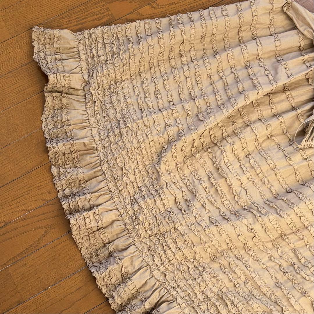 PINK HOUSE モカ色ピコフリルキャミワンピース