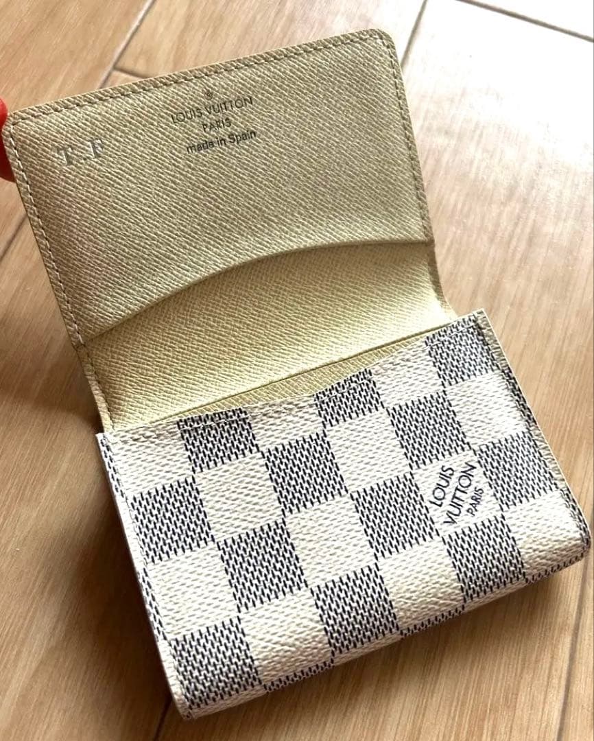 【美品】ルイヴィトン ダミエ・アズール　カードケース 名刺入れ イニシャル入り