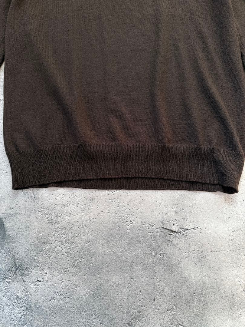 麦*様 グランサッソ　モックネックニット12Gダークブラウン48