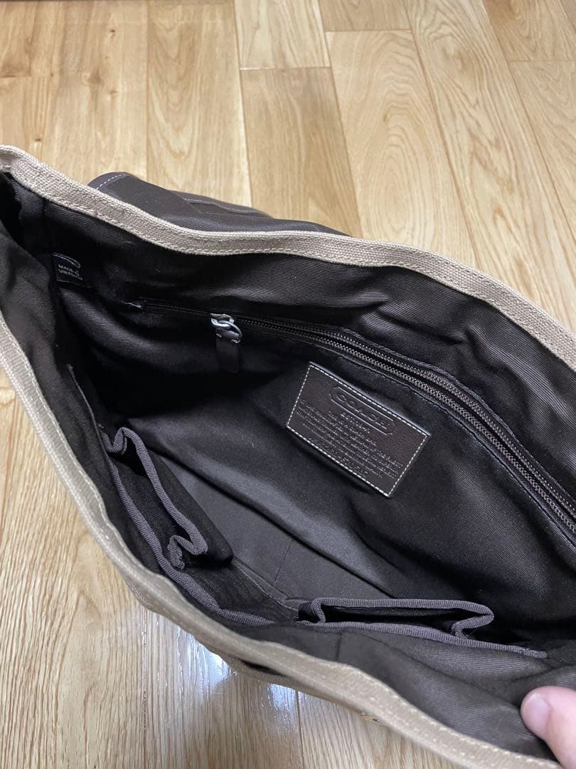COACH コーチ ショルダーバッグ メッセンジャーバッグ キャンバス ベージュ