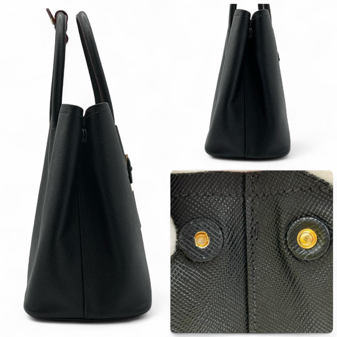 【超極美品】プラダ ダブルバッグ サフィアーノ トライアングルロゴ トートバッグ