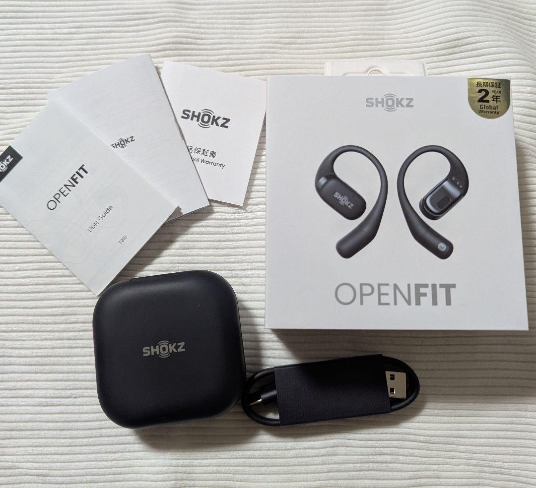 一度短時間のみ使用・SHOKZ OPENFIT ブラック　骨伝導イヤホン