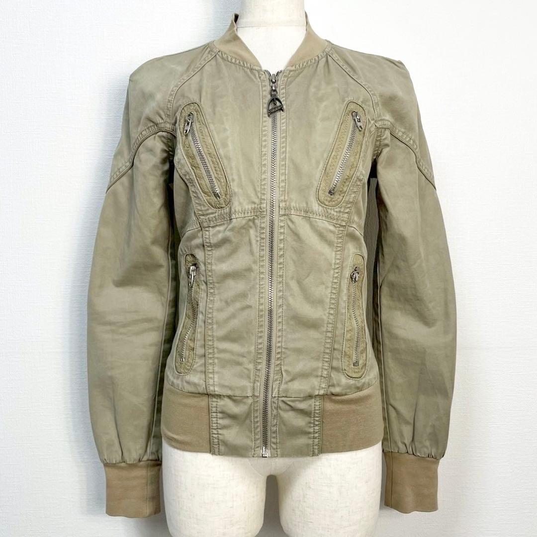 y2k❤️ 00s DIESEL 4ジップポケット ウエストシェイプ ブルゾン