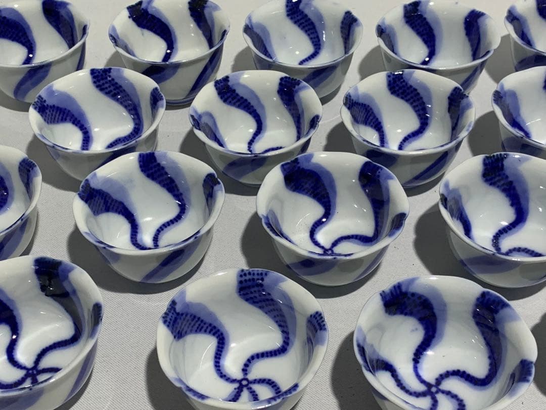 大日本永楽造 文輪花 永楽善五郎 お猪口ぐい呑 酒器 京焼 18点セット