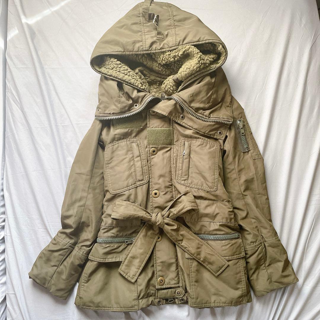 平成ギャル y2k　ミリタリーアウター　モッズコート　フェアリーグランジ　カーキ