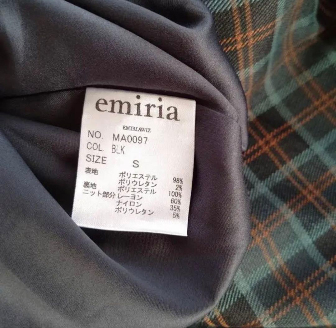 エミリアウィズ　サイドオープンチェックワンピース