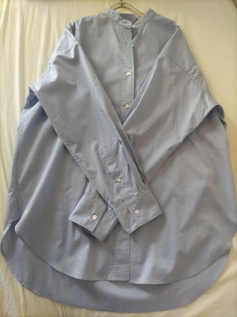 フレームワーク バンドカラー美品 ライトブルーシャツ 長袖