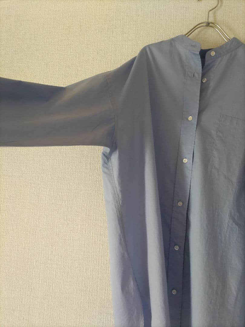 フレームワーク バンドカラー美品 ライトブルーシャツ 長袖