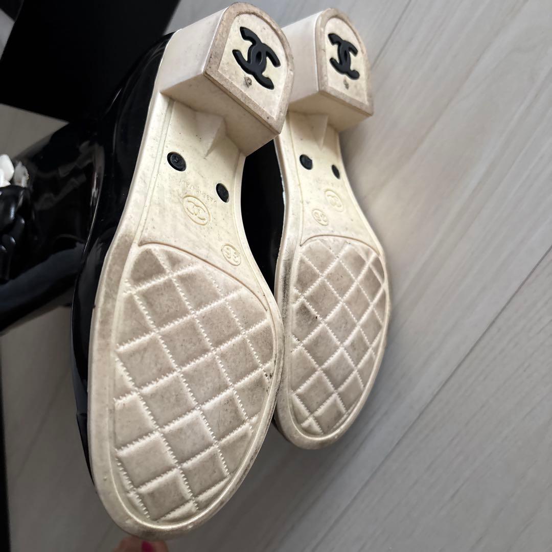 Chanel 長靴 ブラック 花モチーフ