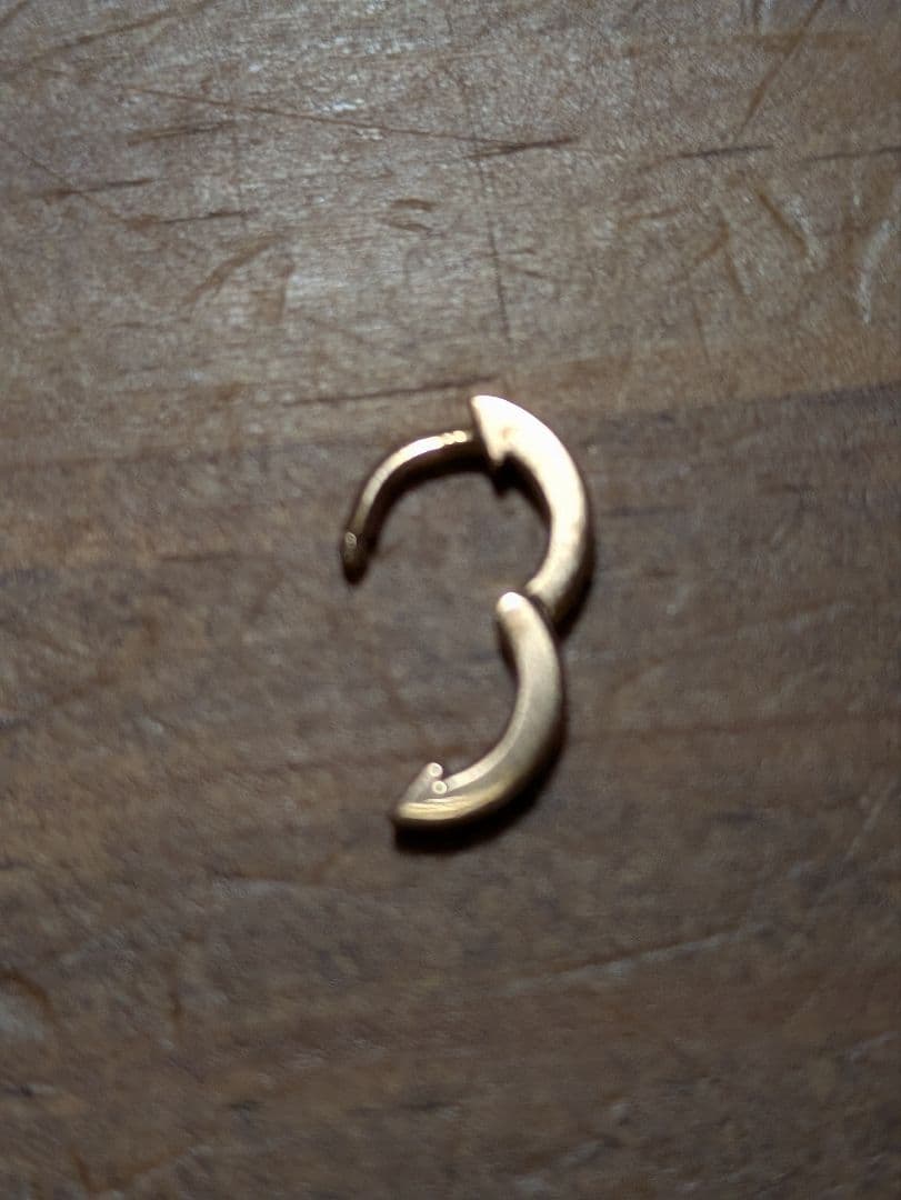 18kピンクゴールド 世界最小フープピアス 片耳用