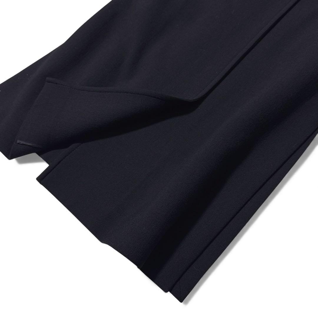 極美品✨️プルミエアロンディスモン　ウール　ロングジレ　サイドスリット　黒　38