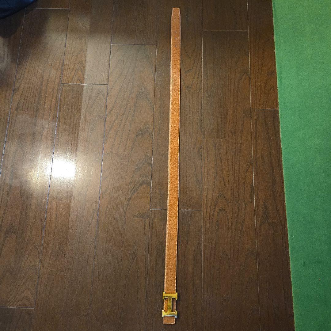 HERMES ブラウンレザー ベルト ゴールド金具