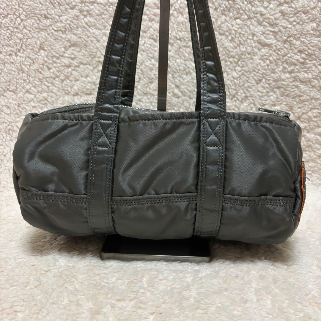 【美品】PORTER タンカー ミニボストン ドラムバッグ シルバーグレー S