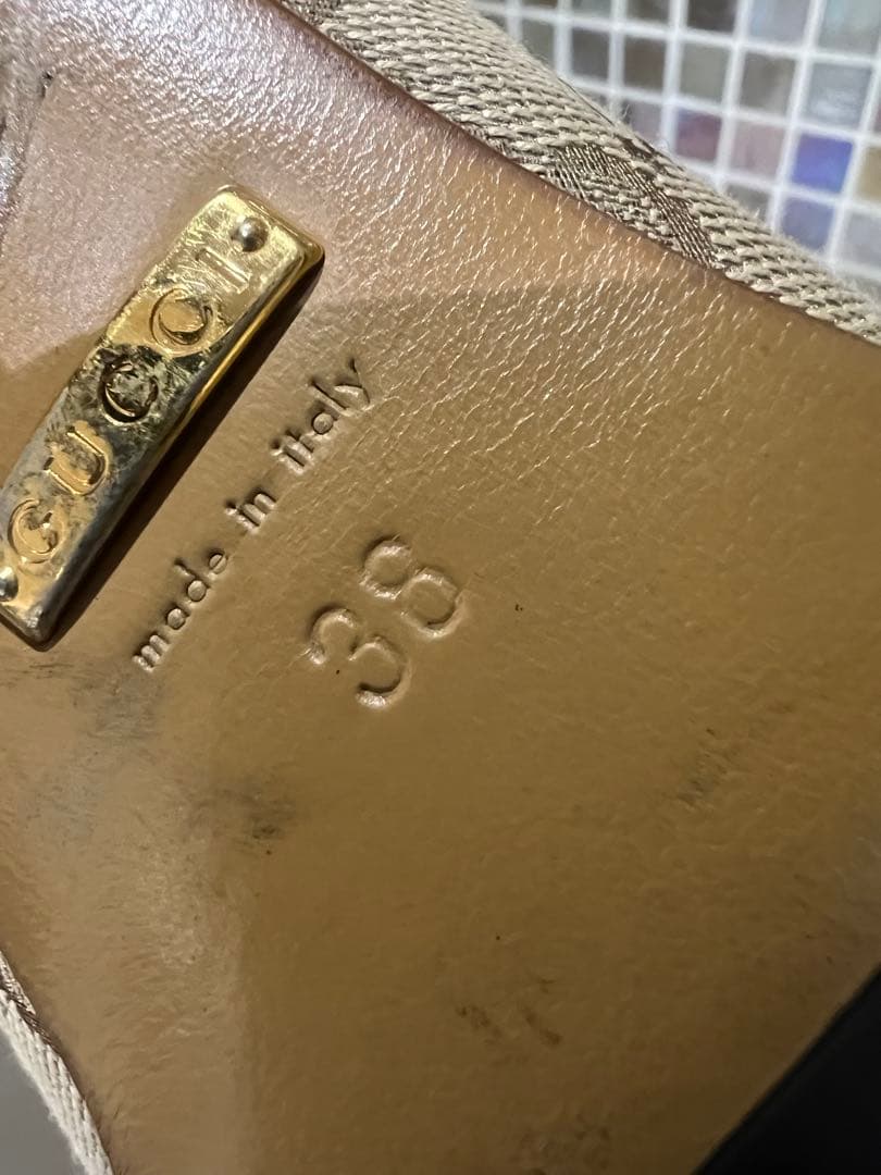 GUCCI グッチ　レディース　ロングブーツ　ＧＧロゴ　25センチ　ベージュ