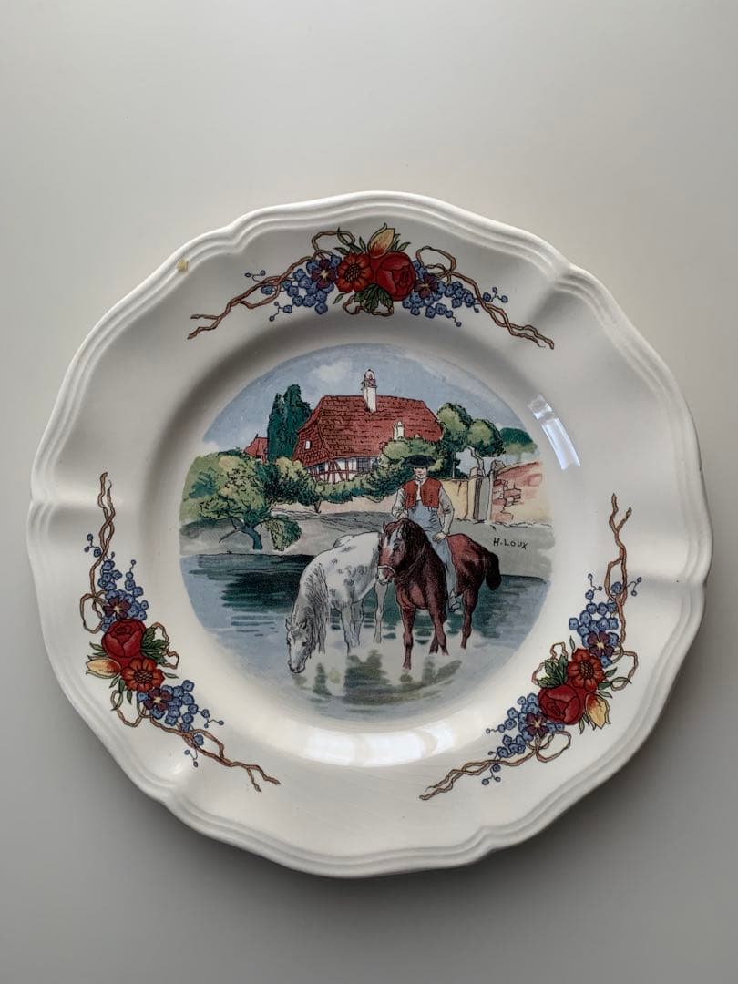 サルグミンヌ　フランスビンテージの大小3枚セット！牧歌的な絵柄が癒されます！