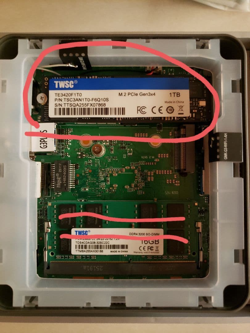 内蔵型SSD TWSC TE3420F1T0 1TB SSD 2280 PCIe Gen3x4