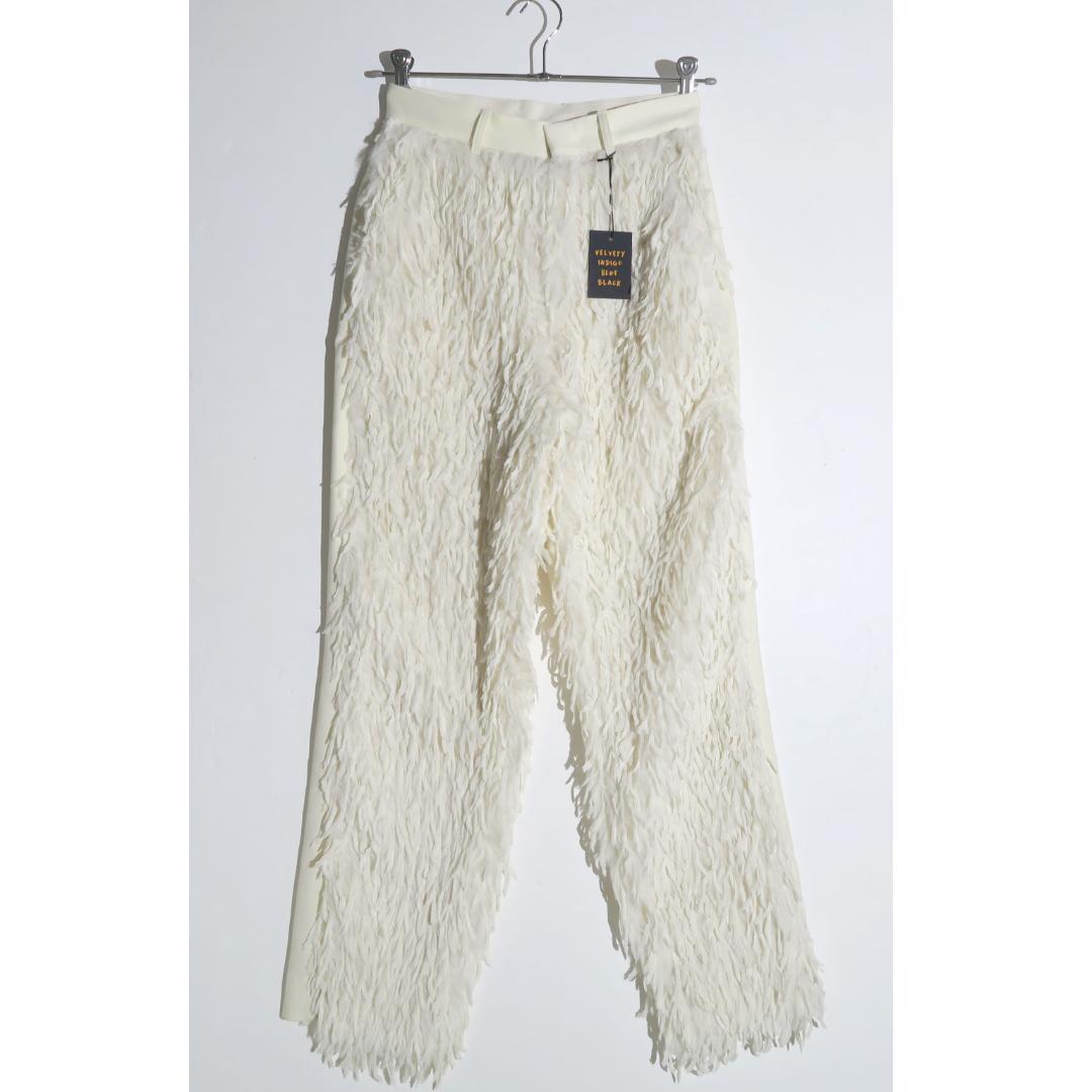 パンツ VELVETY INDIGO BLUE BLACK FEATHER PANT